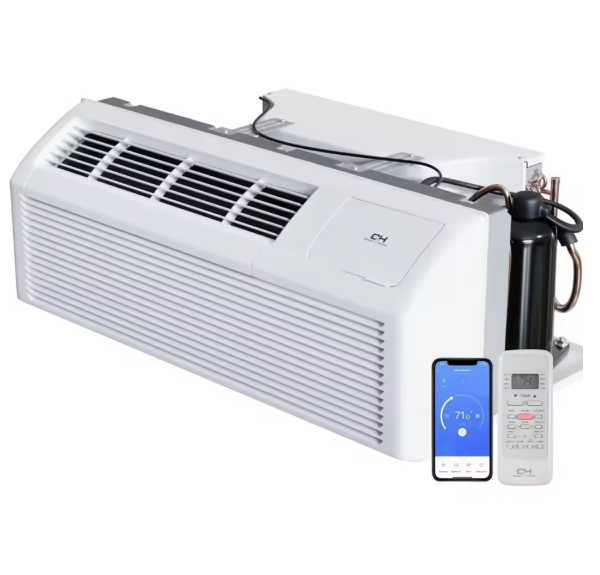 15,000 BTU PTAC Packaged Terminal A/C with Heat Pump (R32 Refrigerant) and 3.5 kW Electric Heater