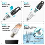 INSE R3S Corded Vacuum Cleaner 16Kpa 6M Extra Long Cord Handheld Vacuum Cleaner for Car Cleaning Hard Floor Household Appliance - Image 6