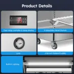 48" W Commercial Refrigerator Freezer Combo 2 Temperature Zones 38 Cu.ft Industrial Fridge and Freezer Combo 8 Adjustable Shelve - Image 6