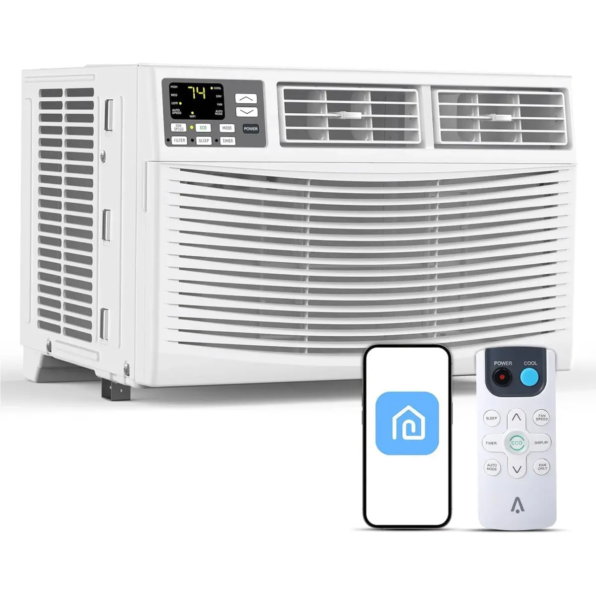8000 BTU 3-in-1 AC Unit Window Air Conditioner with WiFi Ultra Quiet Remote Energy Efficient Cooling for Rooms up to 350 Sq. Ft. - Image 1