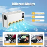 12V 800W Outside Inside Truck Cab Air Conditioner Split White Air Conditioner Kit, 5 Gears Wind Speed and Remote Control for Cab - Image 6