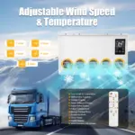 12V 800W Outside Inside Truck Cab Air Conditioner Split White Air Conditioner Kit, 5 Gears Wind Speed and Remote Control for Cab - Image 3