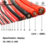 Silicone cable Electrical wires Heat-resistant Ultra soft Battery Inverter Cable Wring 4 5 6 7 8 9 10 11 12 13 14 15 16 AWG - Image 3