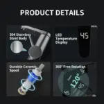 Fudeer 3400W 220V Electric Kitchen Water Heater Tap Instant Hot Stainless Steel Water Faucet Heater Cold Heating Faucet - Image 4