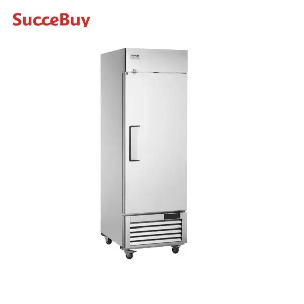 SucceBuy Commercial Freezer Freezer Single Door Auto-Defrost Stainless Steel Reach-in Freezer -13 to 5℉ Temp Control