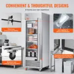 SucceBuy Commercial Freezer Freezer Single Door Auto-Defrost Stainless Steel Reach-in Freezer -13 to 5℉ Temp Control - Image 6
