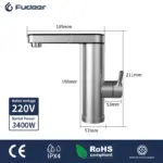 Fudeer 3400W 220V Electric Kitchen Water Heater Tap Instant Hot Stainless Steel Water Faucet Heater Cold Heating Faucet - Image 6