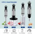 BioloMix 1200W 5-in-1 Immersion Hand Stick Blender Mixer Vegetable Meat Grinder 800ml Chopper Whisk 600ml Smoothie Cup - Image 4