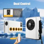 12V 800W Outside Inside Truck Cab Air Conditioner Split White Air Conditioner Kit, 5 Gears Wind Speed and Remote Control for Cab - Image 4