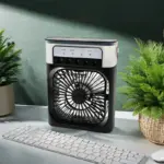 Portable Fan - 3 in 1 Desktop Humidifier Cooler USB Mini Air Conditioner LED Night Light Spray Cooling Fans for Home Office