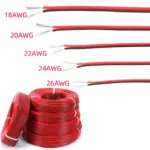 2 Pin Electrical Wire Tinned Copper 18/20/22/24/26 AWG insulated PVC Extension LED Strip Cable Red Black Wire