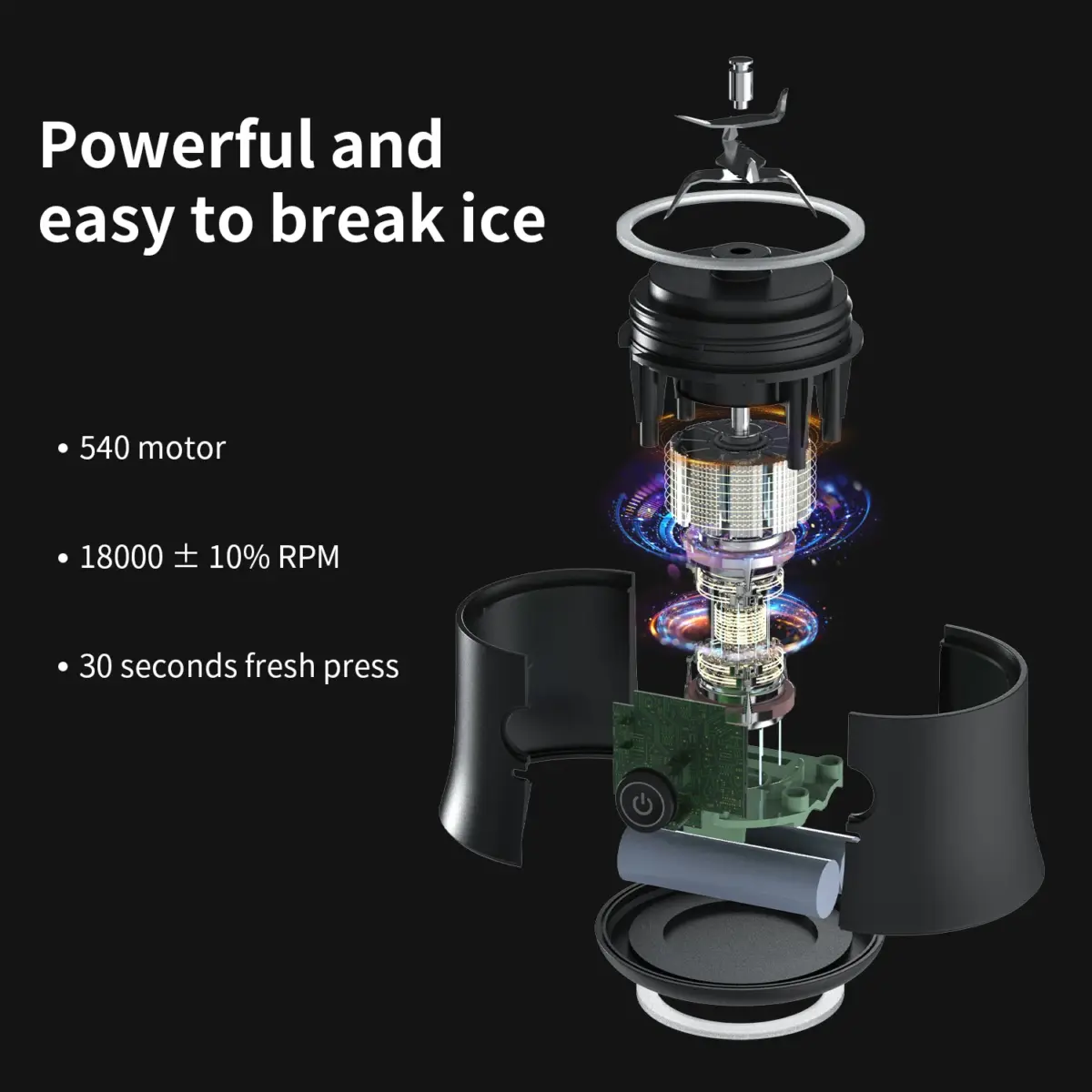 Portable Blender, Cordless, 18oz. Vessel, Personal Blender-for Shakes & Smoothies, BPA Free, Leakproof-Lid USB-C Rechargeable - Image 6