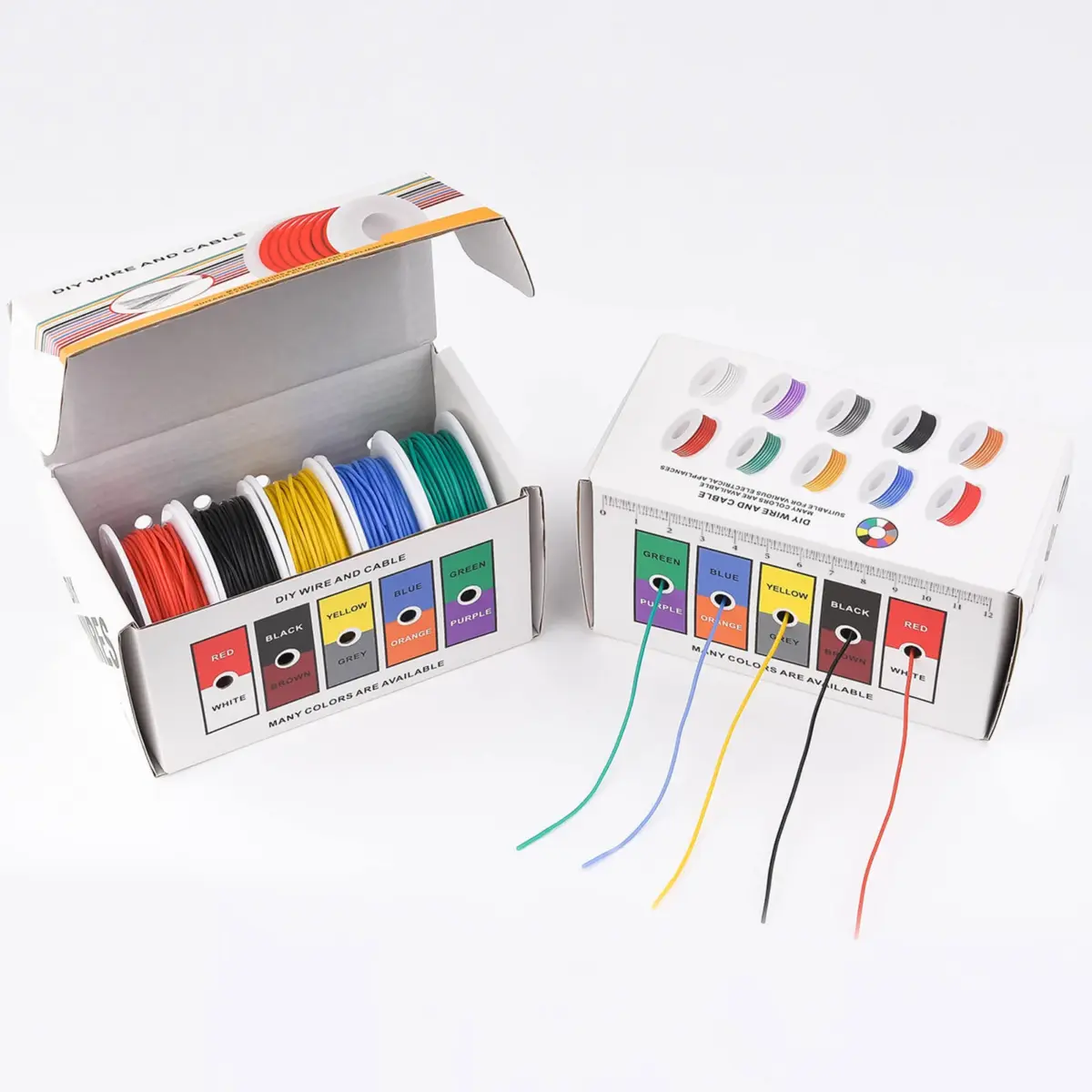 28 AWG Stranded Electrical Wire 28 Gauge Tinned Copper Wires Flexible Silicone Electric Hookup Wire Kit 5 Colors 32.8ft/10m Each - Image 2