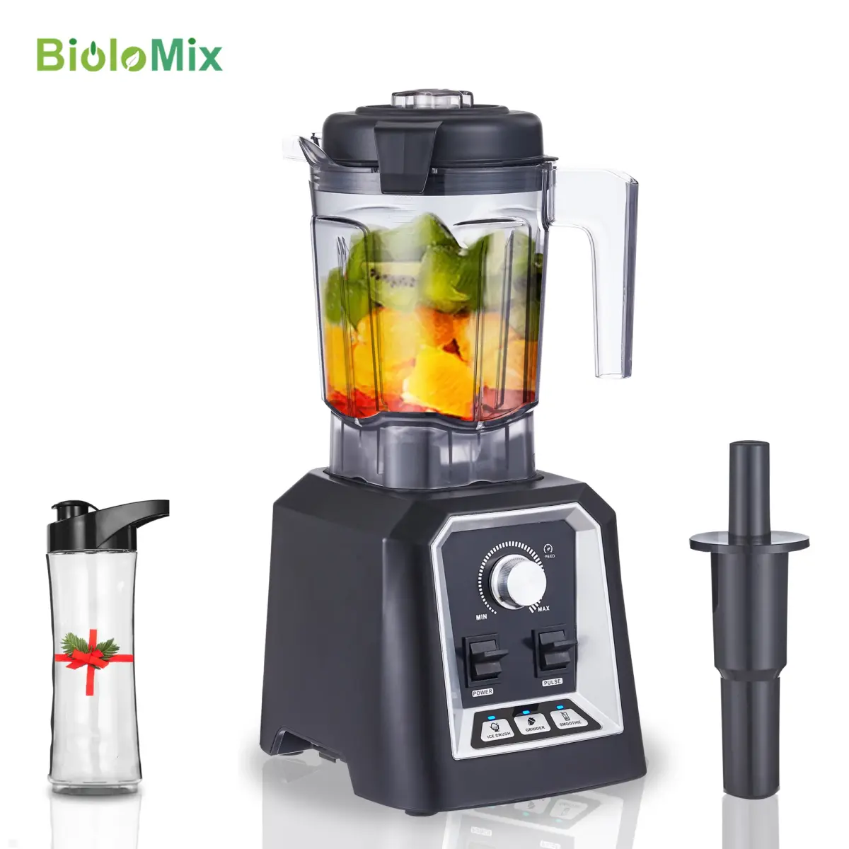 BioloMix Automatic Program Professional Kitchen Smoothie Blender BPA FREE 2L Low-profile Jar Food Mixer Juicer Ice Crusher - Image 1