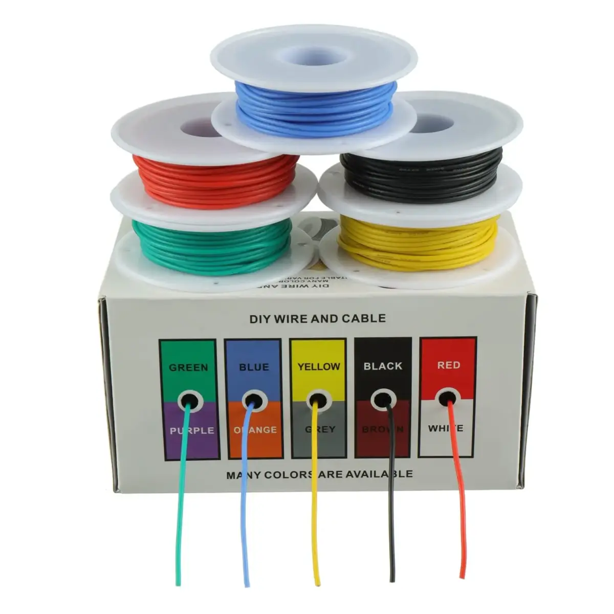 （5 Colors Mix Kit）Heat Resistant Flexible Silicone Wire 30/28/26/24/22/20/18/16AWG Stranded Cable Electrical Tinned Copper Wires - Image 1