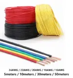 5-50M PVC Copper Wire 24 22 20 18 16 AWG Flexible RV Copper Cable Eletrical Wire For DIY Electronic Equipment Motor LED Strip