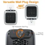 2025 New Small Upgraded Mini Space Heater | 800W Energy Saving | 3S Fast Heating for Home Office | Quiet Hot Air Blower - Image 2