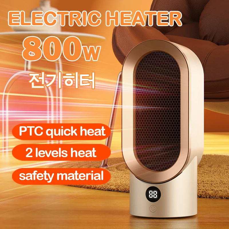 kf-S4204ee41f5e34b60bb3c76f58cf55afbZ Electric Heater Fans Portable PTC Heater with 2 Heat Settings Overheat Desk Heaters for Room Home Offices Warmer - Image 1