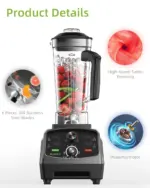 BioloMix 3HP 2200W Heavy Duty Grade Timer Blender Mixer Juicer Fruit Food Processor Ice Smoothies BPA Free 2L Jar - Image 2