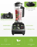 BioloMix 3HP 2200W Heavy Duty Grade Timer Blender Mixer Juicer Fruit Food Processor Ice Smoothies BPA Free 2L Jar - Image 3