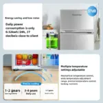 68L Double Door Refrigerators for Home Energy-Saving Fridge Freezer Dormitory Rental Room Refrigerator with Deep Freezer Z - Image 5