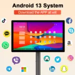 27 Inch Movable With Stand Smart Home Business TV Wireless Smart TV With Rotating Wheels Touch Screen Portable TV﻿ - Image 5