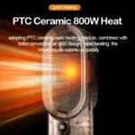 Electric Heater Fans Portable PTC Heater with 2 Heat Settings Overheat Desk Heaters for Room Home Offices Warmer - Image 2