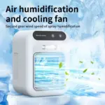 Desktop Air Cooler Personal Portable Fan with 2-Speeds Evaporative Air Cooler with 0.5L Water Tank Portable Cooler Fan for Home