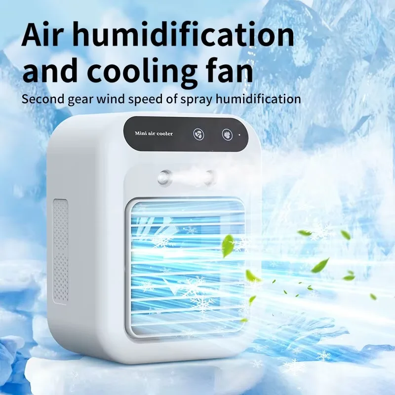 kf-Sc3117a4e4eac46f08f3167c0472d398ep Desktop Air Cooler Personal Portable Fan with 2-Speeds Evaporative Air Cooler with 0.5L Water Tank Portable Cooler Fan for Home - Image 1