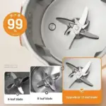 TINSOL 1500ml Multifunctional Wall Breaker 10 Blade Blender 304 Stainless Steel Inner Soymilk Maker Breakfast Machine - Image 5