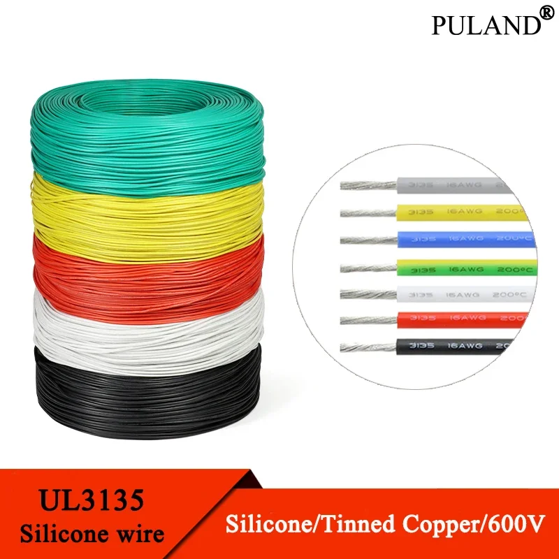 kf-Sd7d2e28850f84880a69ce1e59409d53cf 2/5/10m UL3135 Wire High Temperature Resistant Cable Silicone Insulation Tinned Copper Line - Image 1