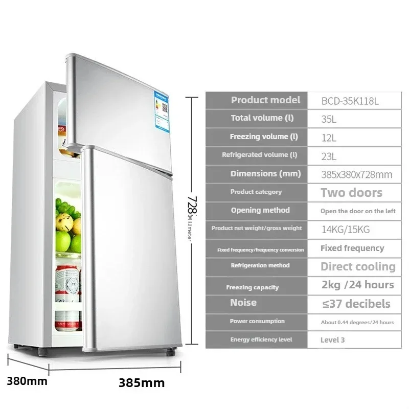 kf-Sf849ab3d781b438a9668c533b8911c35b Household Small Mini Refrigerator Single Dormitory Rental Fridge Freezer Double Door Two-chamber Refrigerator Home Appliance M - Image 1