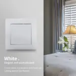 White Classic Flame Retardant Plastic Panel 1 Gang 1 Way Wall Switch On / Off Rocker Switch 16A AC 250V 86mm*86mm - Image 4